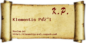 Klementis Pál névjegykártya